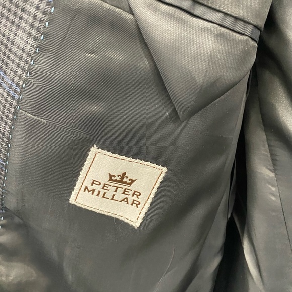 Peter Millar Plaid Blue Grey Wool Blazer Men Retail 1200.00 - Picture 7 of 7
